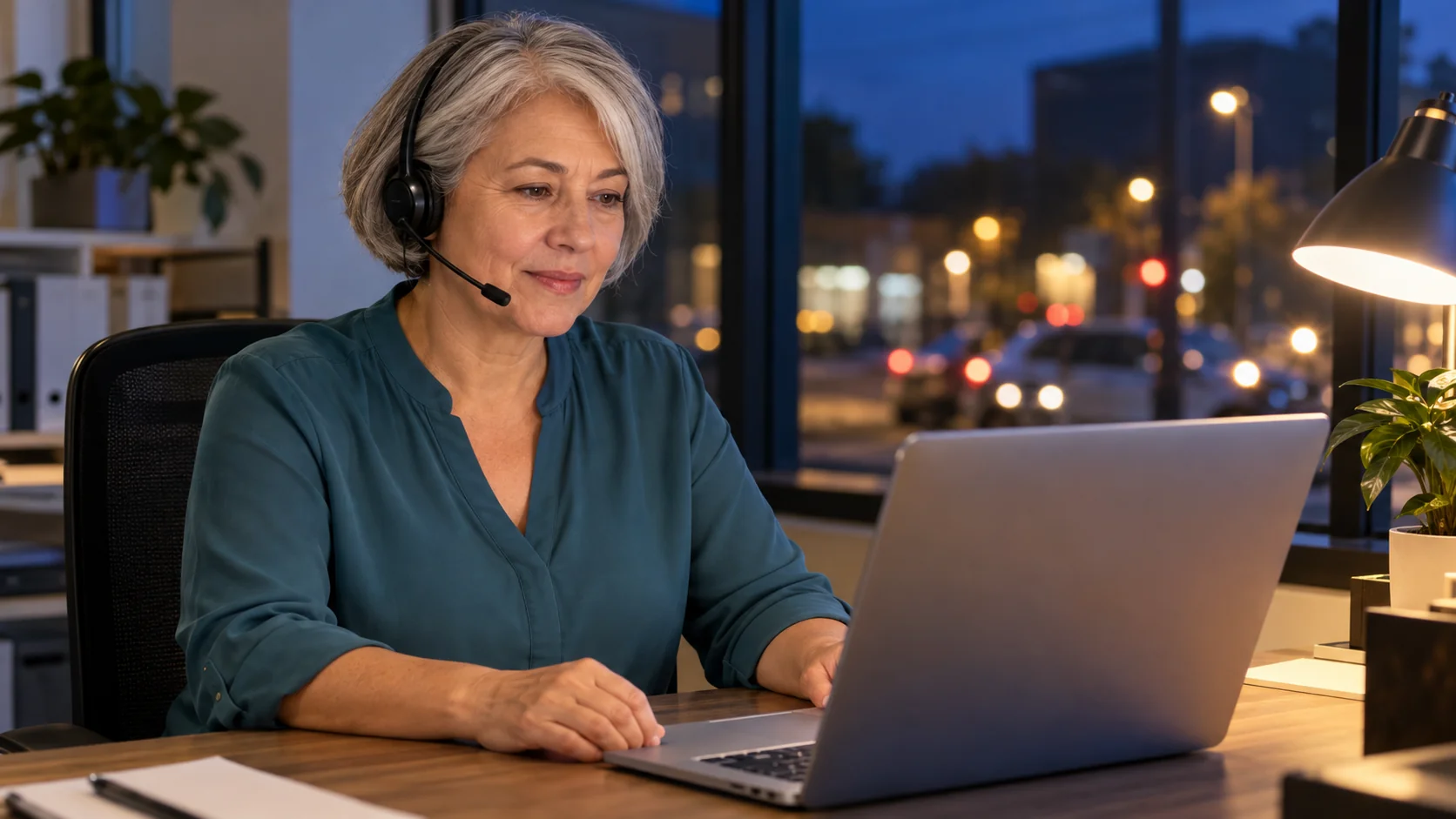 Transport support coordinator wearing a headset